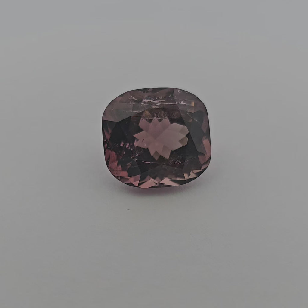 loose Natural Brown Pink Tourmaline Stone 13.33 Carats Cushion Cut (14.2 x 13.1 mm)