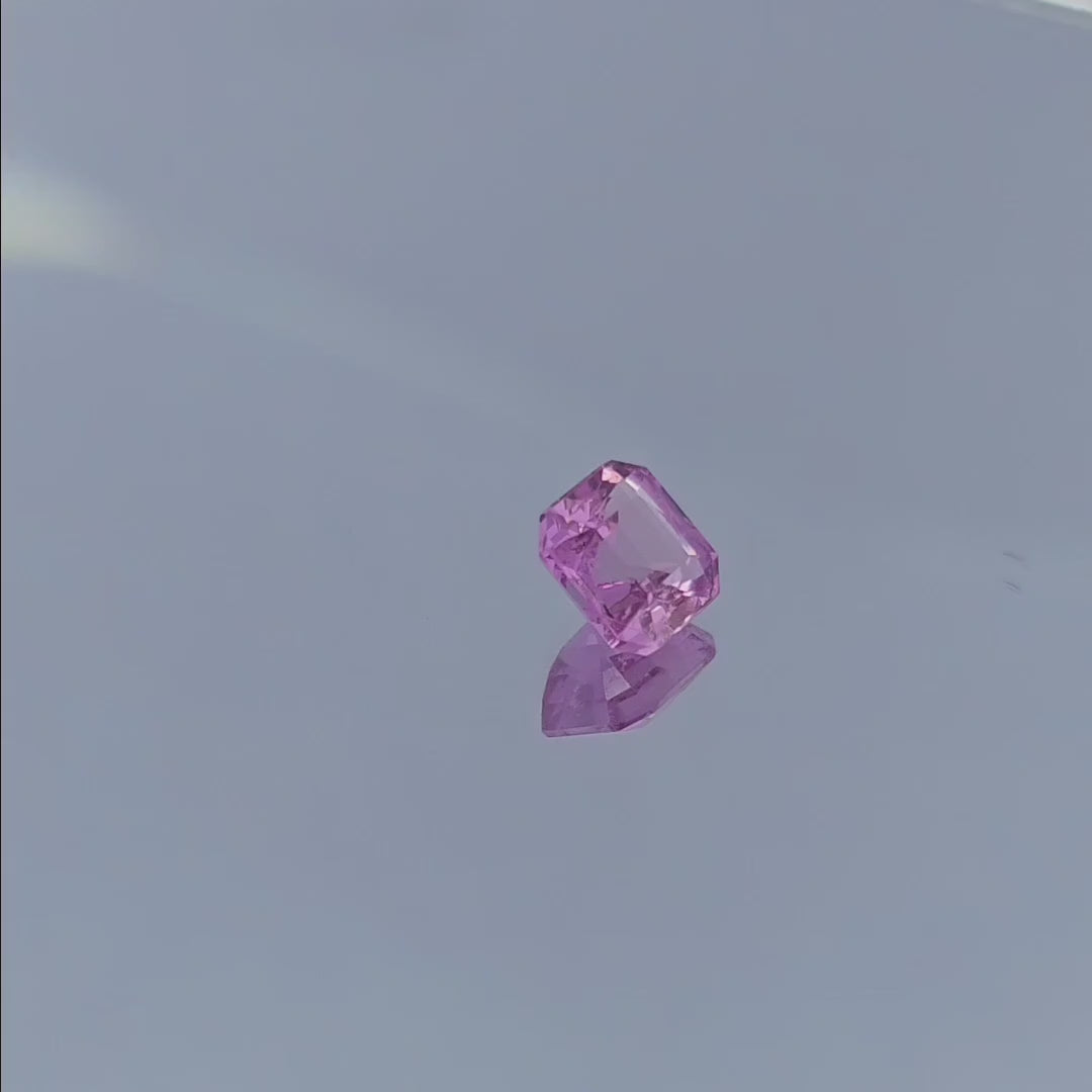 Pink Sapphire Natural Stone Asscher Cut 1.21 Carats