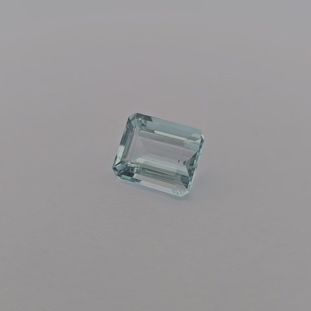 loose Natural Aquamarine Stone 3.15 Carats Emerald Cut