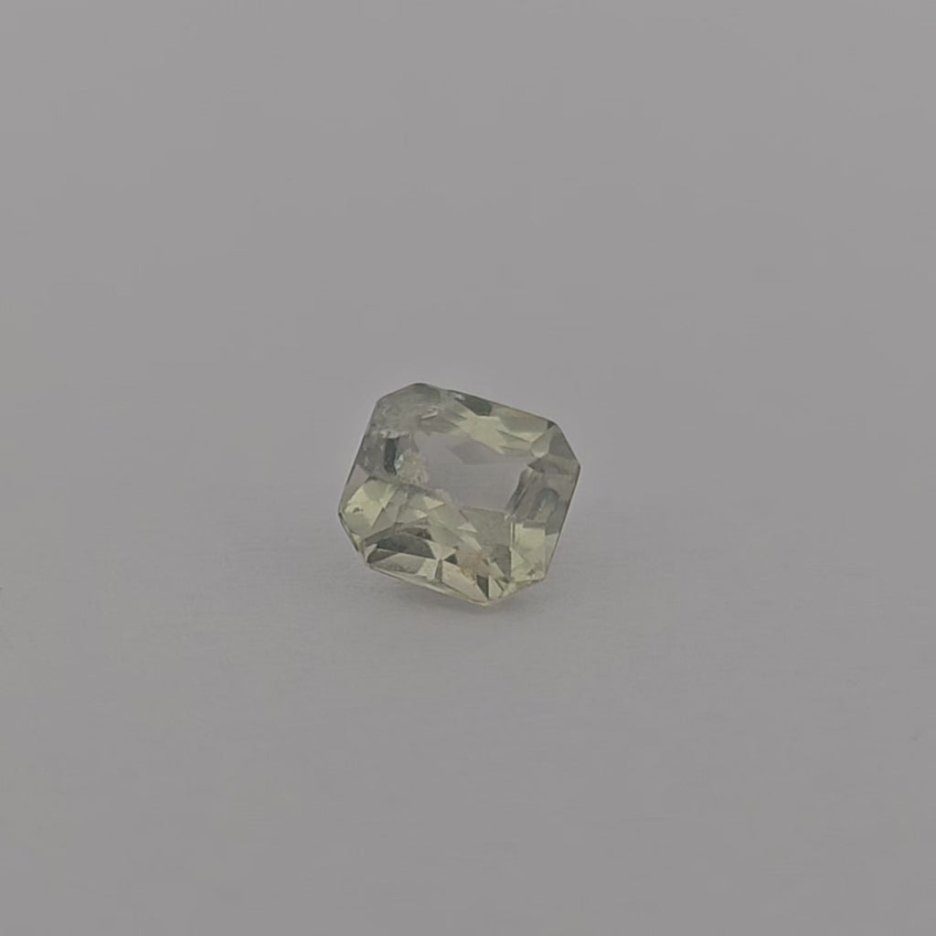 online Natural Green Sapphire Stone 1.05 Carats Asscher Cut Green 6mm 