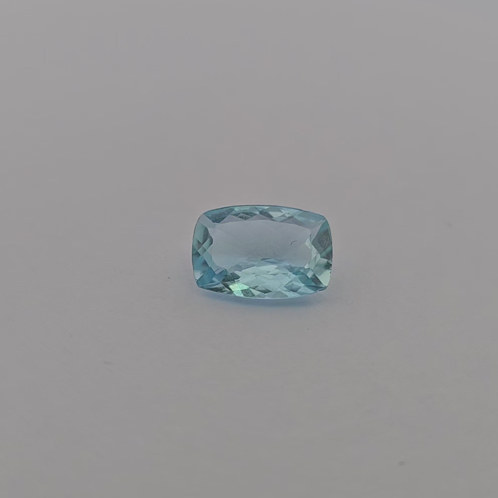 loose Natural Aquamarine Stone 1.33 Carats Cushion Shape 9 x 6.5 mm