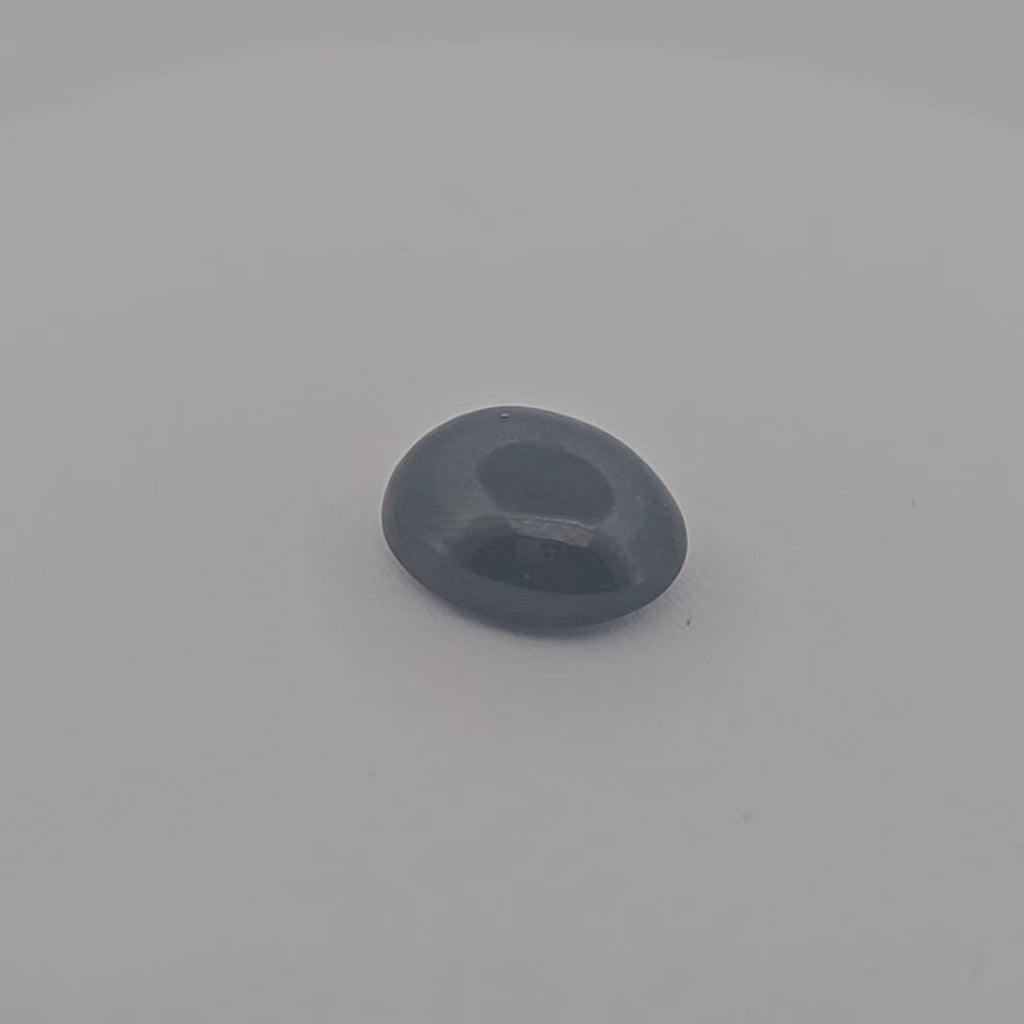loose Natural Blue Sapphire Stone 11.27 Carats Oval Cabochon Dark 14.3 x 11.4 mm