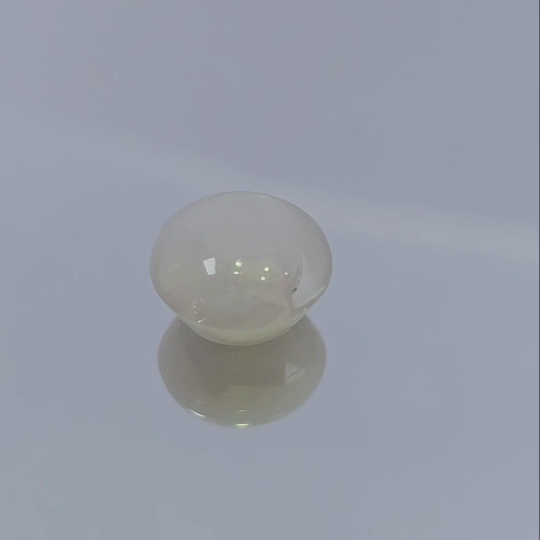 Natural Star White Sapphire Stone Round Cabochon 8.42 Carats
