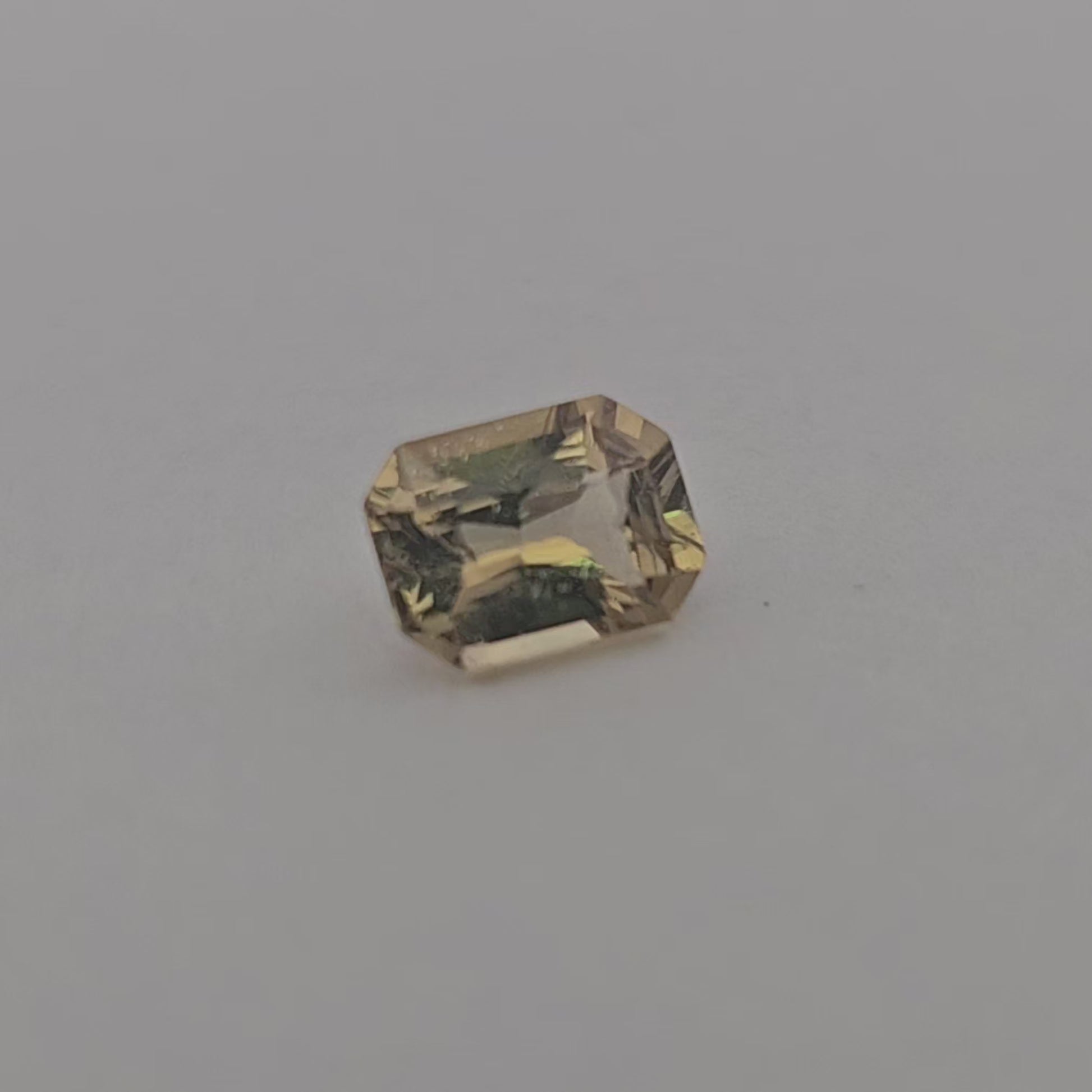 loose Natural Yellow Sapphire Stone 1.02 Carats Emerald Cut 7x5 mm