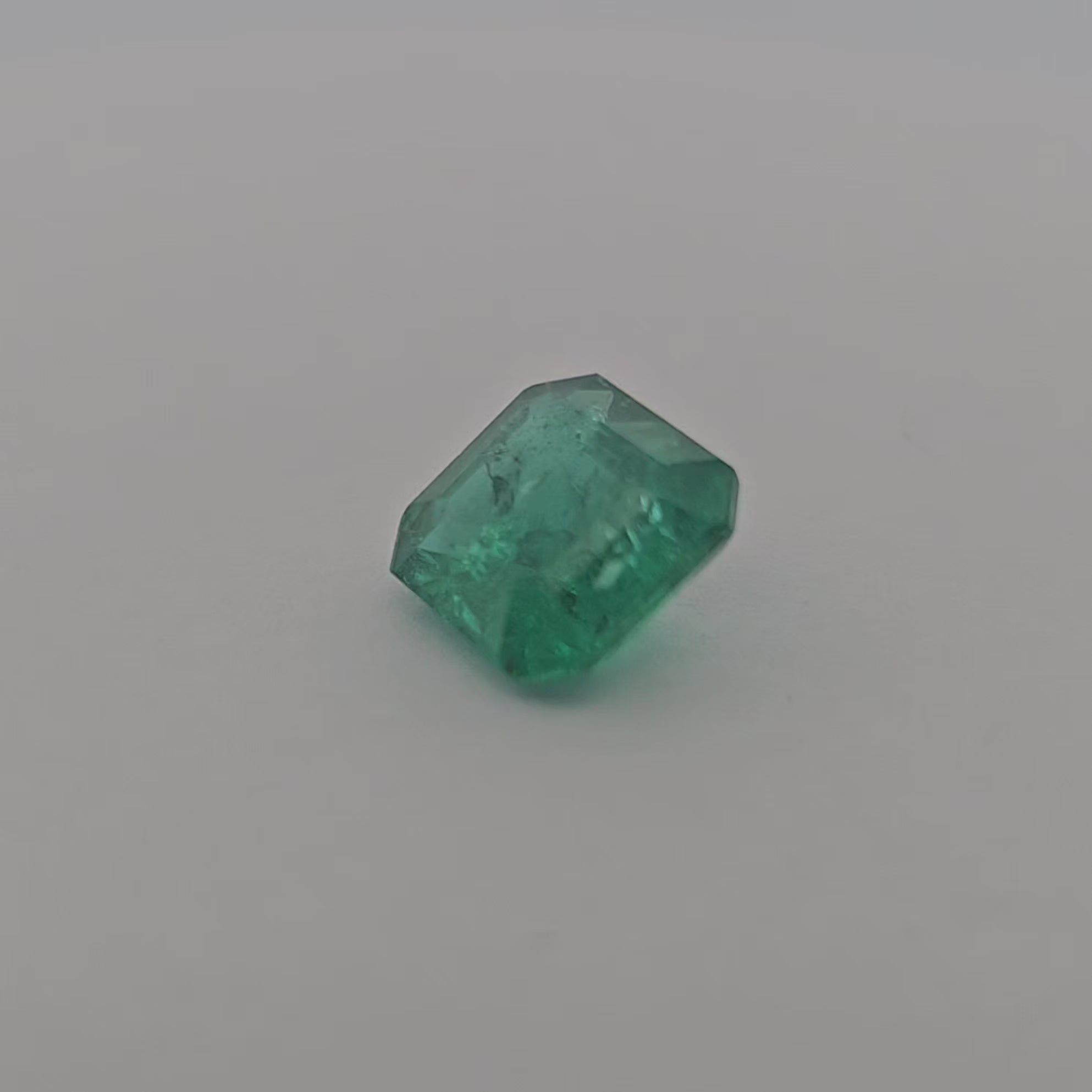 loose Natural Zambian Emerald Stone 2.98 Carats Emerald Cut 9 x 8.8  mm