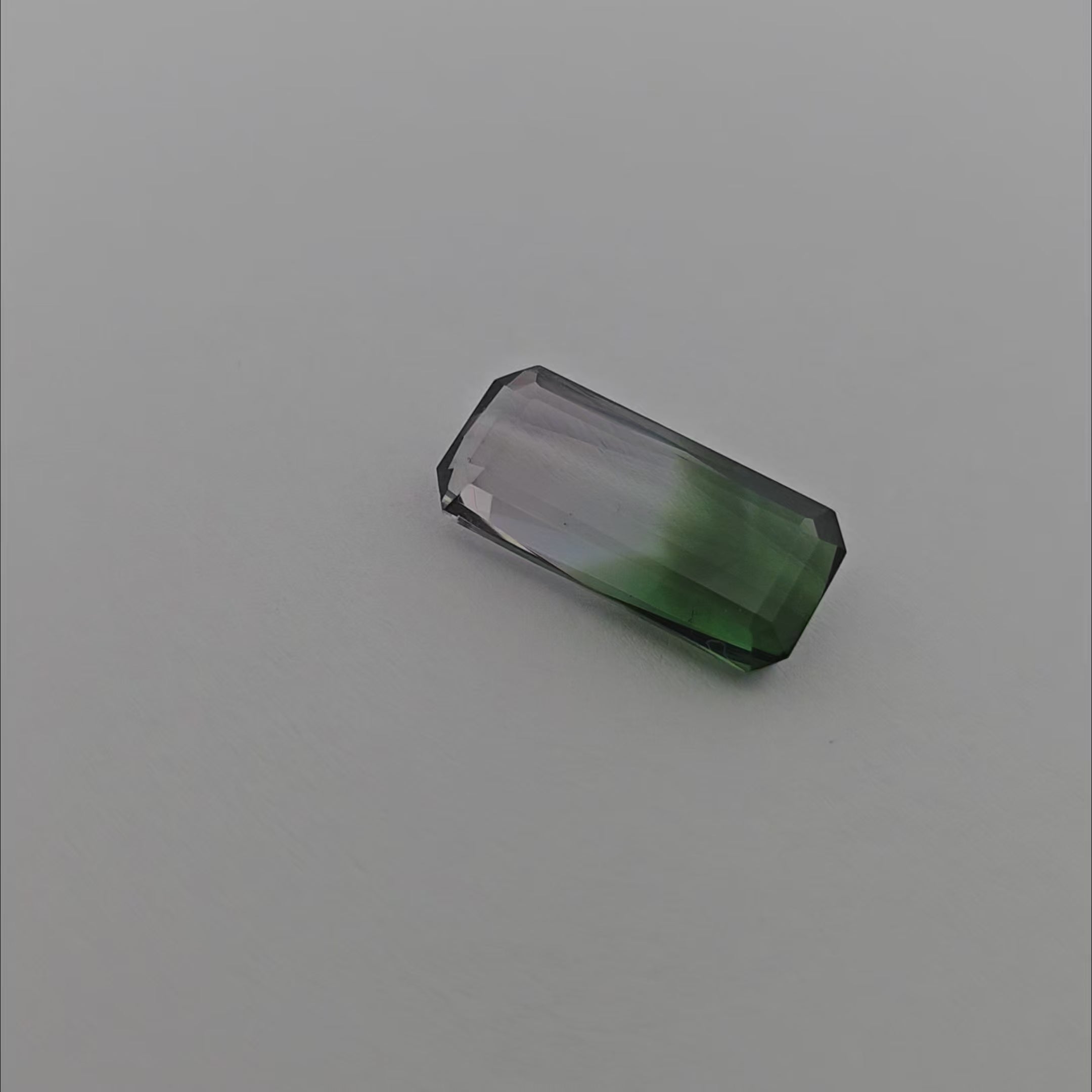 loose Natural Watermelon Tourmaline Stone 5.82 Carats Emerald Cut (16.3x7.9 mm)