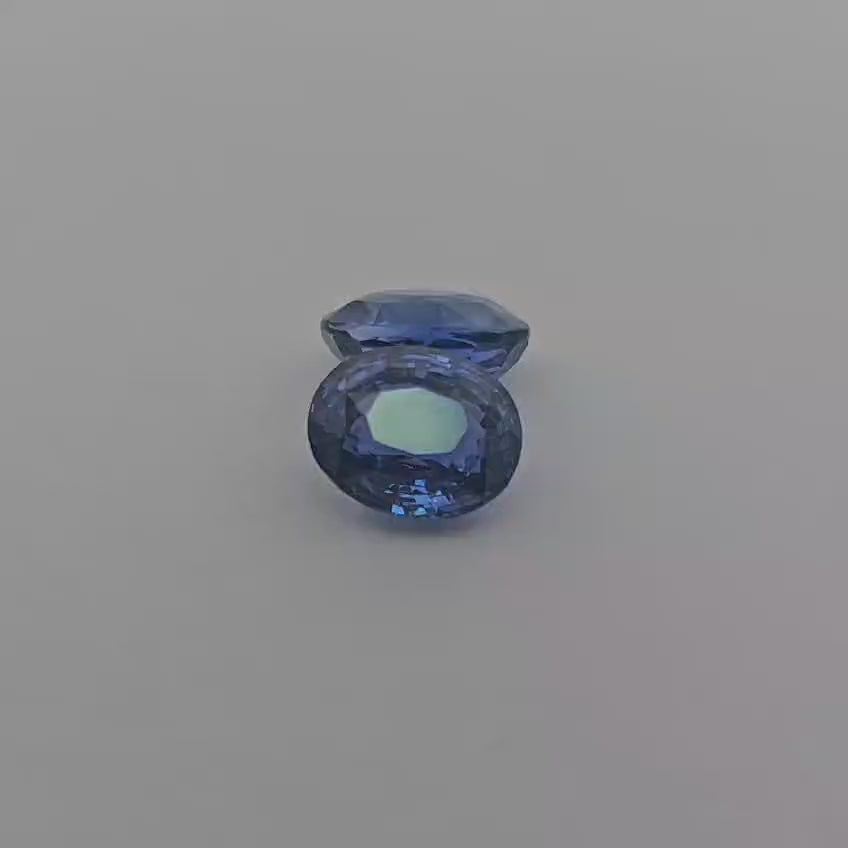 Natural Blue Sapphire Pair Stone 4.07 Carats Oval Shape