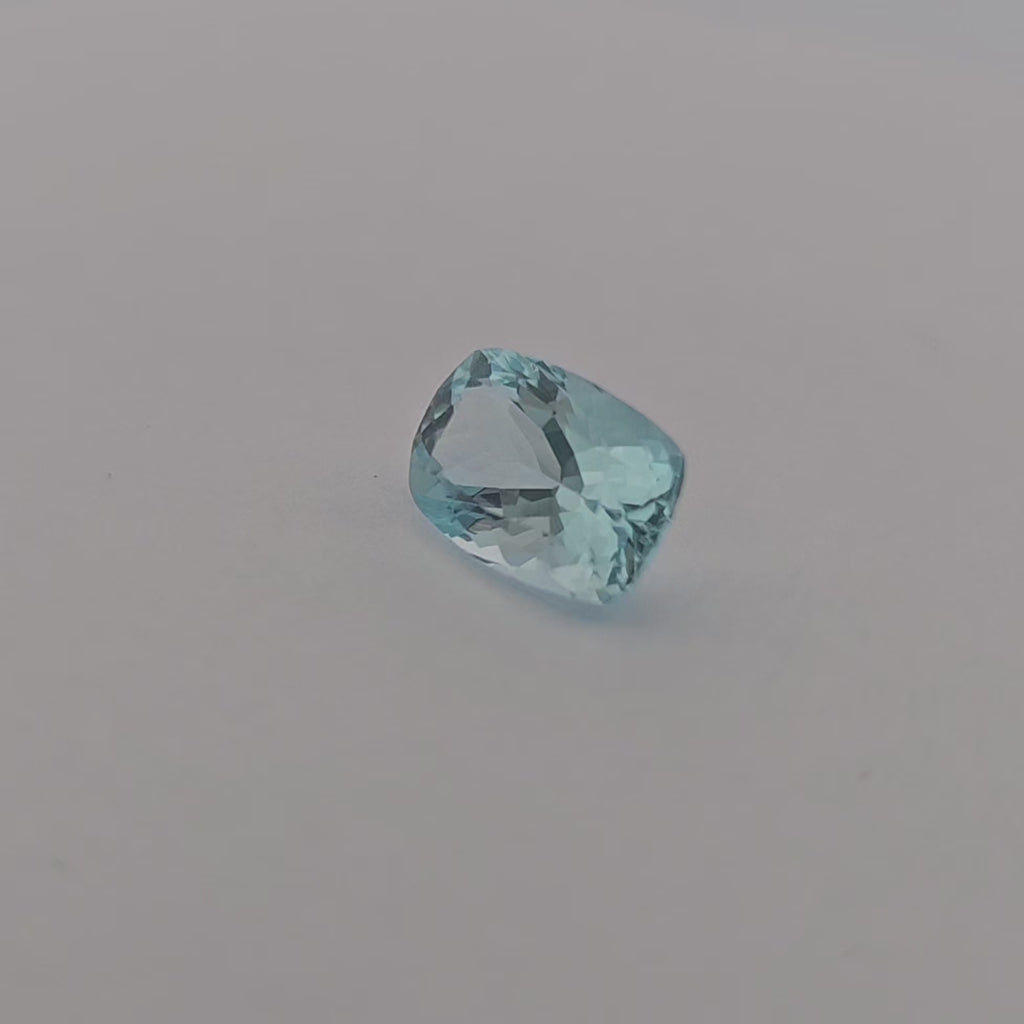 Natural Aquamarine Stone 2.16 Carats Cushion Shape 10 x 6.7 mm