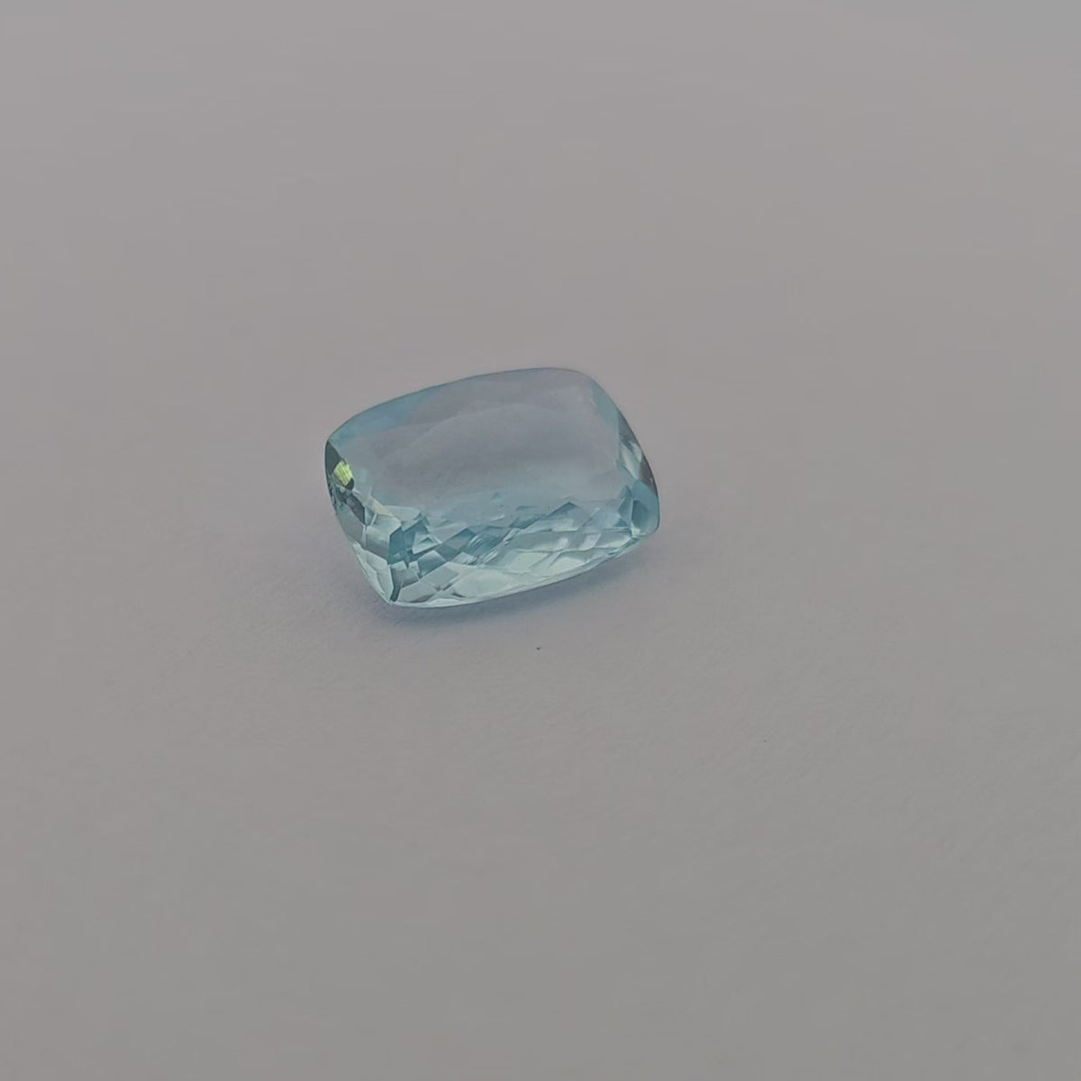 Natural Aquamarine Stone 2.6 Carats Cushion Shape 11 x 8 mm