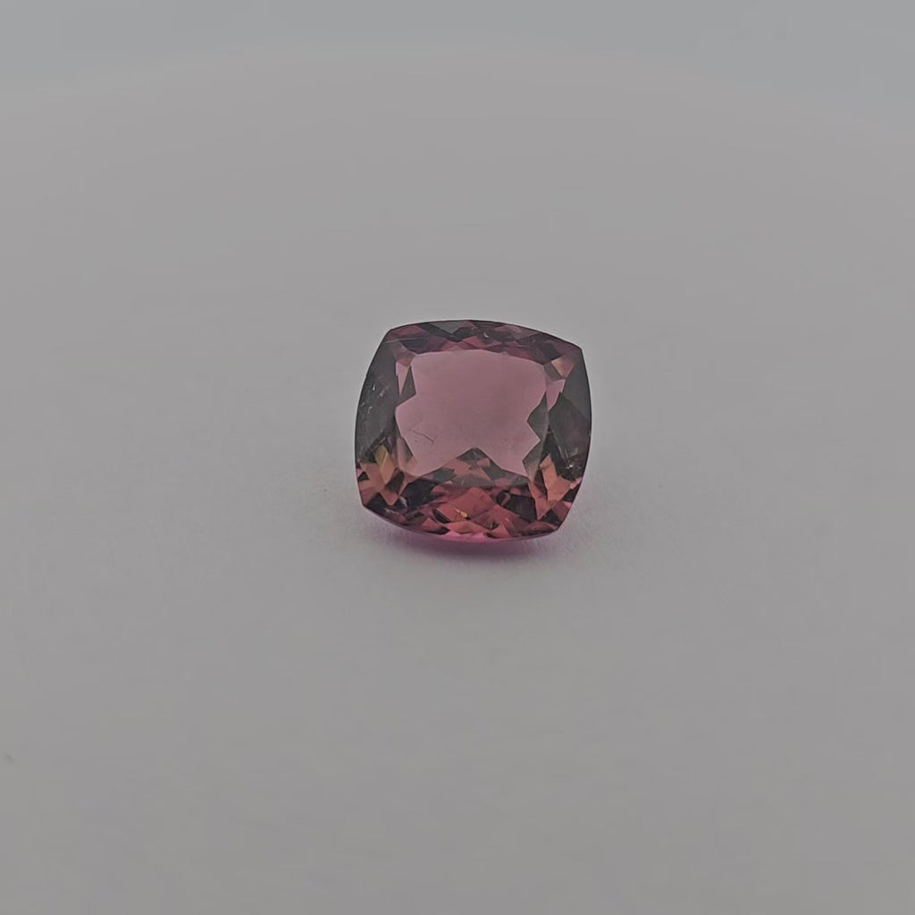 Natural Orange Tourmaline Stone 3.50 Carats Cushion Cut (10 x 9.8 mm)