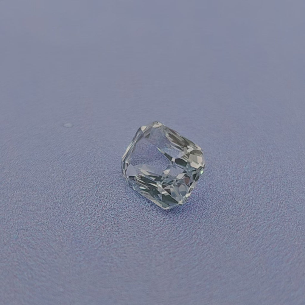 Natural White Sapphire Stone 1.55 Carats Emerald Cut