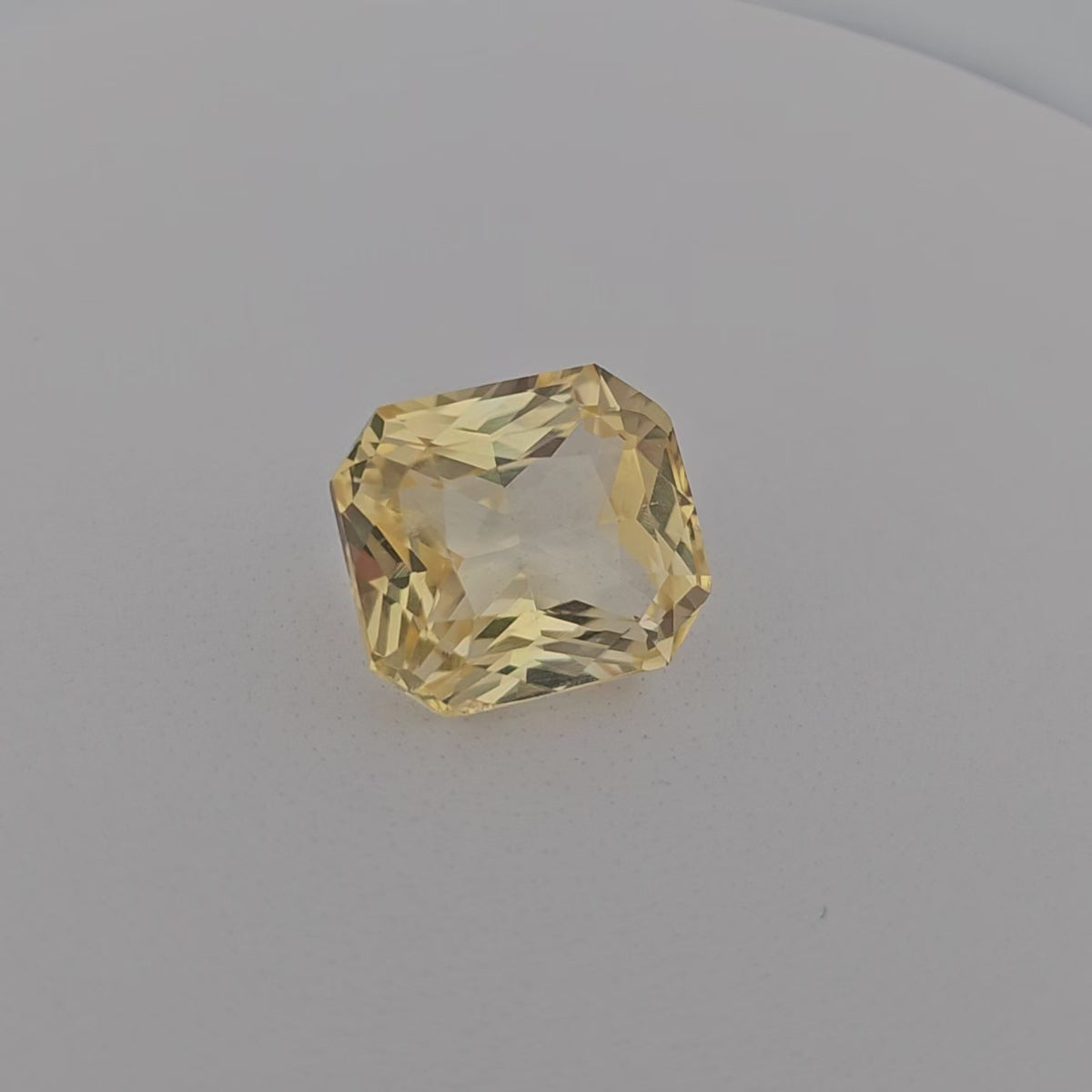Natural Yellow Sapphire Stone 11.13 Carats Emerald Cut