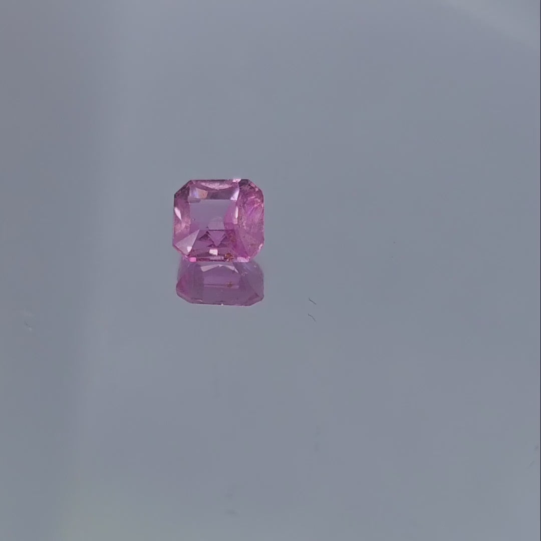 Pink Sapphire Natural Stone Asscher Cut 1.02 Carats