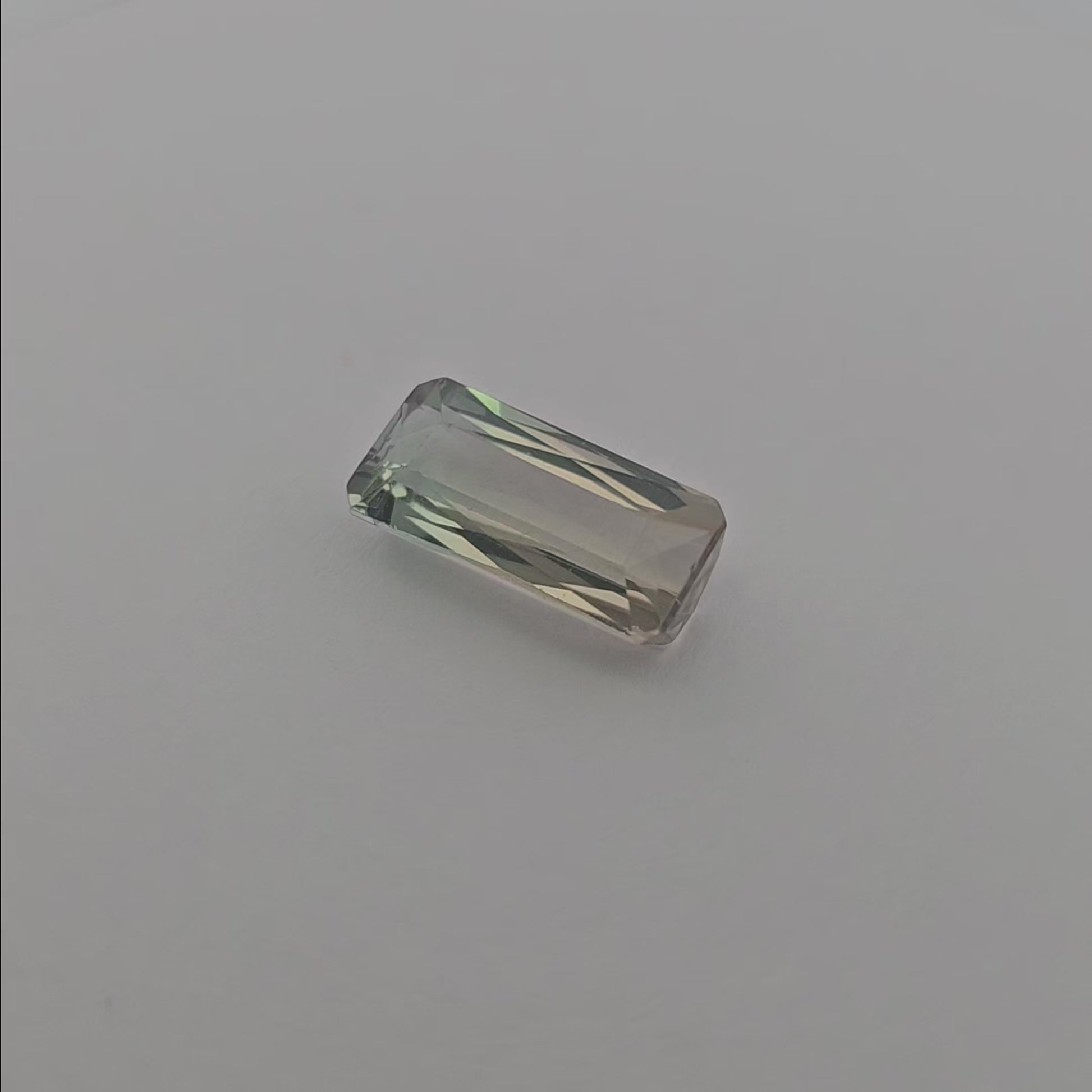 Natural Bi Color Tourmaline Stone 5.71 Carats Emerald Cut (15 x 7 mm) 
