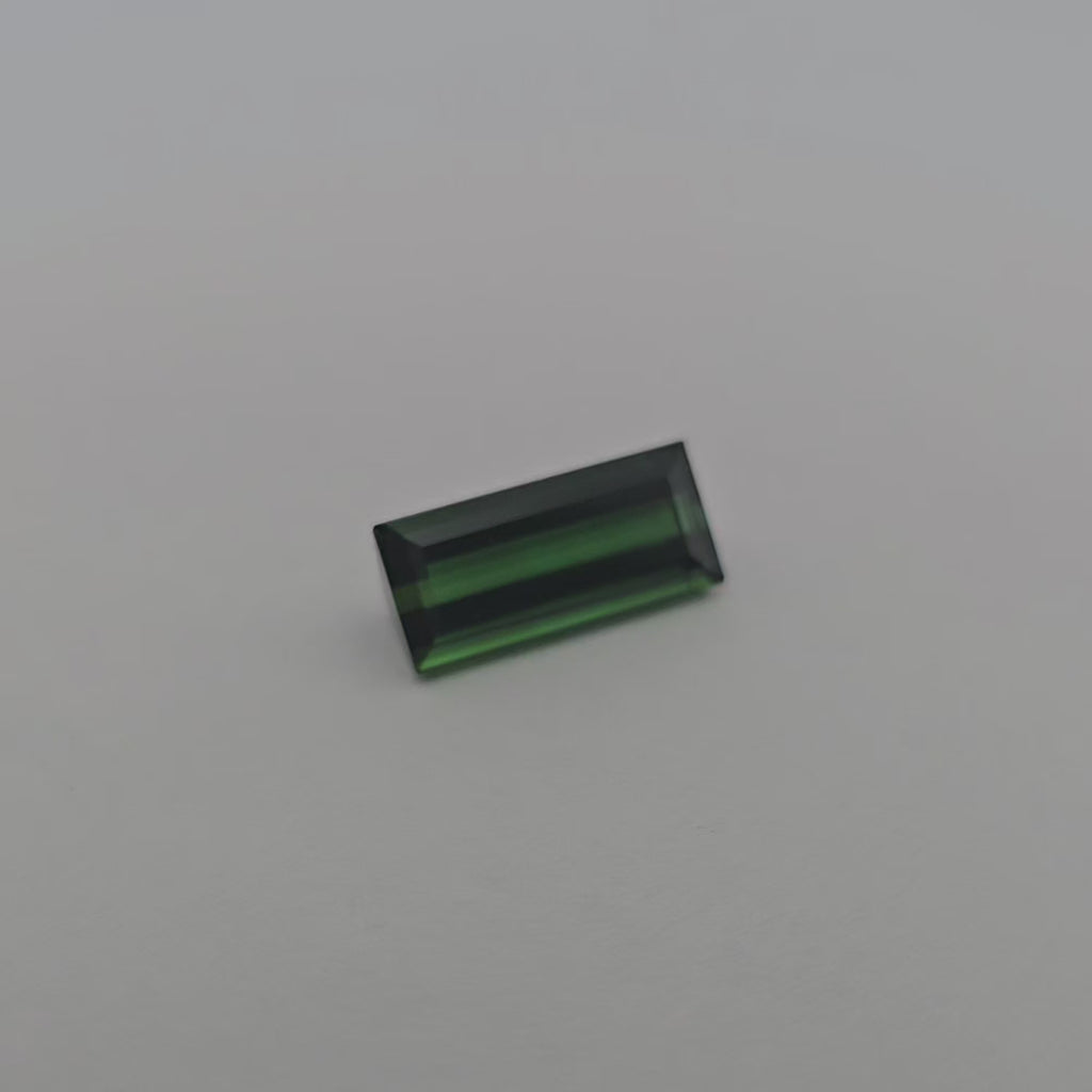 Natural Green Tourmaline Stone 5.35 Carats Baguette Cut (15.4x7 mm)