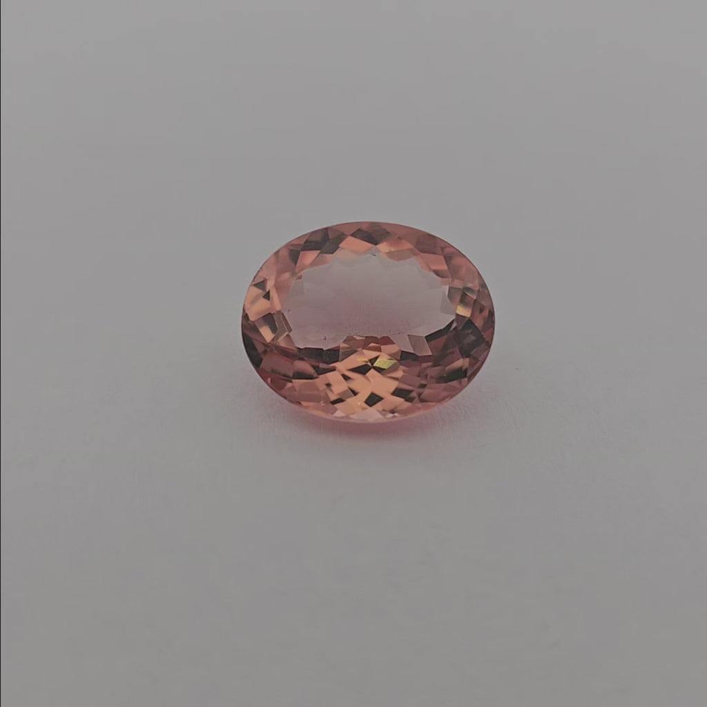loose Natural Orange Tourmaline Stone 4.66 Carats Oval Cut (12x10 mm)