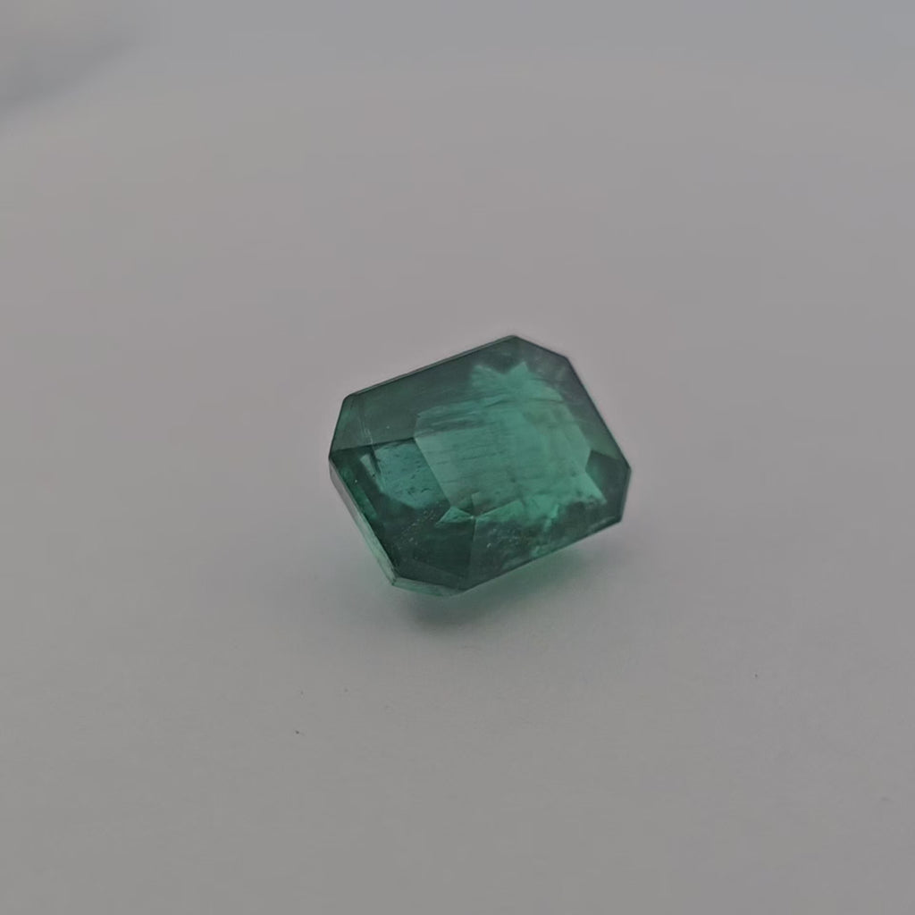 Natural Zambian Emerald Stone 3.74 Carats Emerald Cut 10 x 7.6 mm
