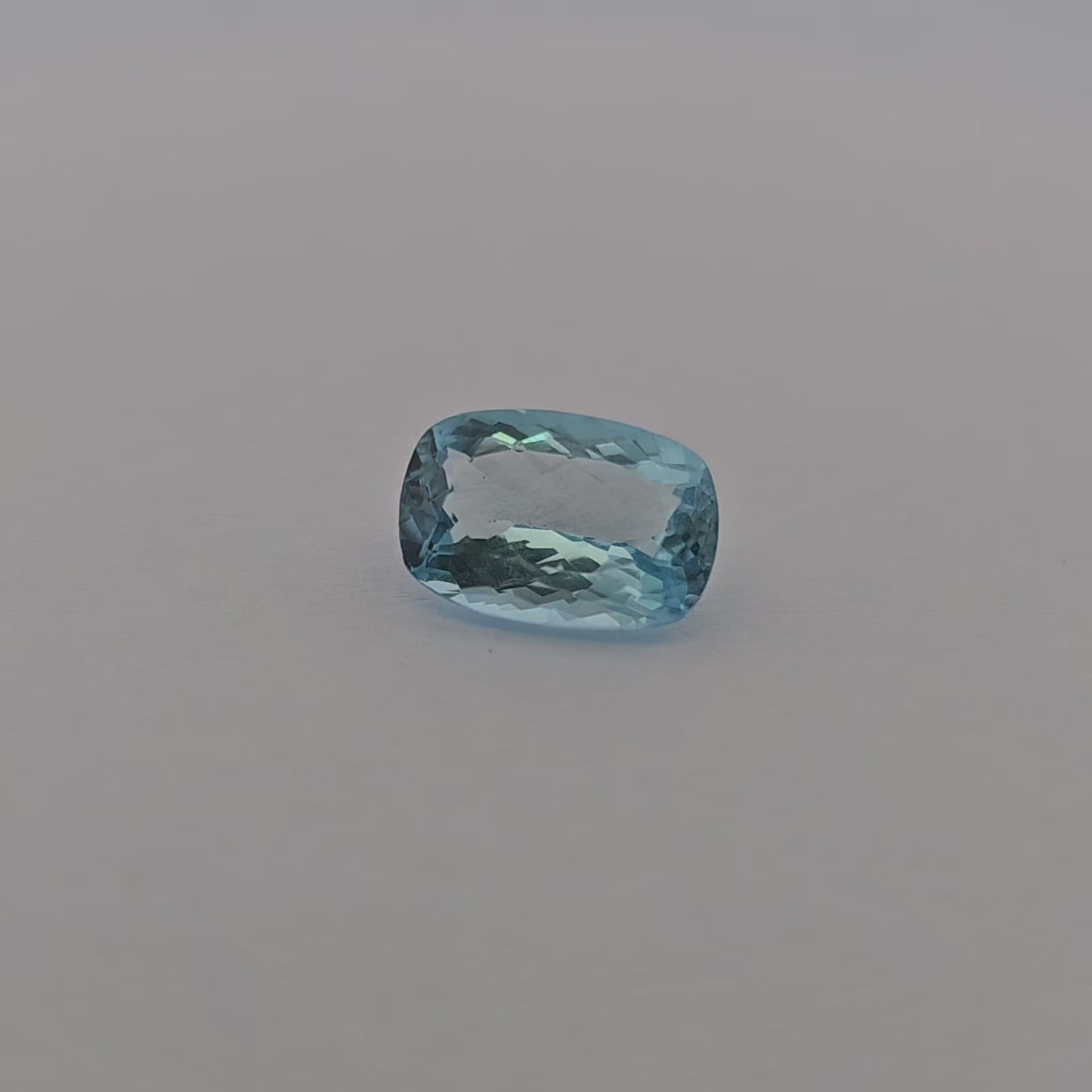 loose Natural Aquamarine Stone 2.25 Carats Cushion Shape 11.6 x 7.3 mm