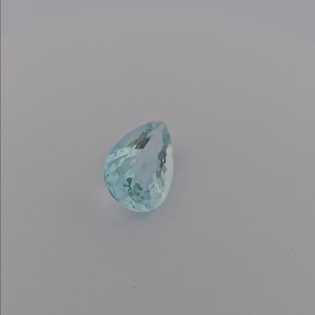 Natural Aquamarine Stone 9.42 Carats Pear Shape  16.9 x 9 mm