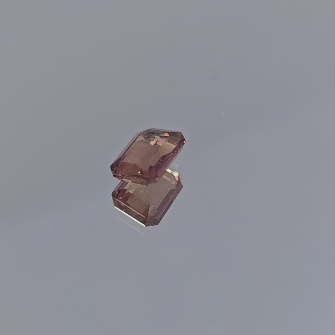 Padparadscha Sapphire Natural Stone Emerald Cut 1.64 Carats