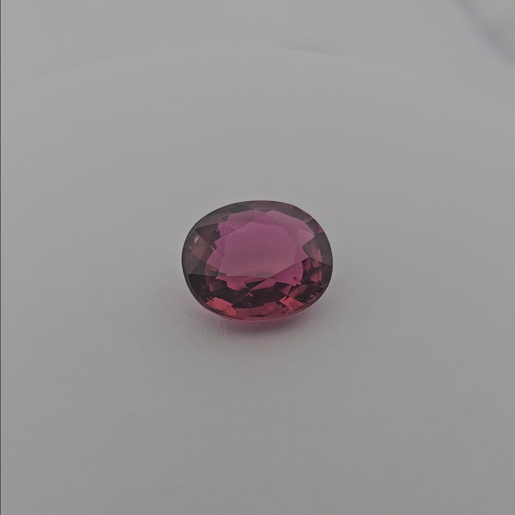 loose Natural Pink Tourmaline Stone 8.36 Carats Oval Shape (14 x 12  mm)