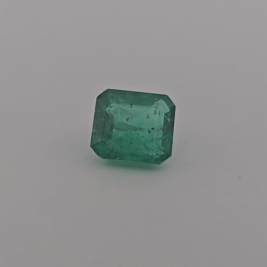 Natural Zambian Emerald Stone 2.66 Carats Emerald Cut 9 x 8.8  mm