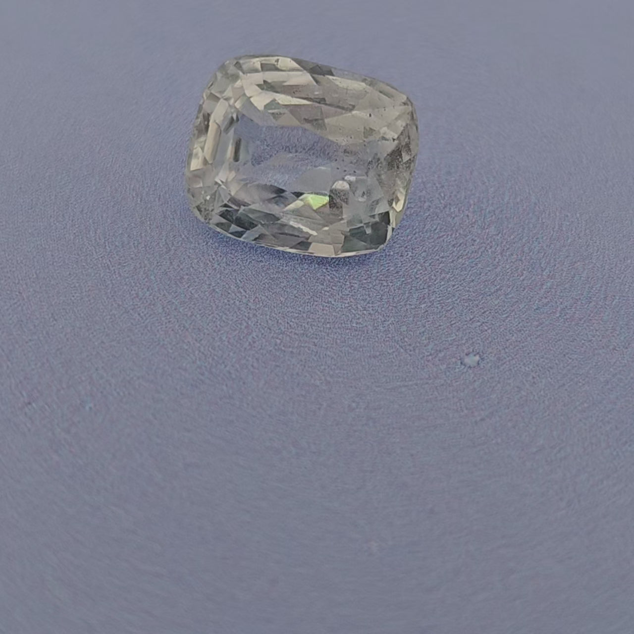 Natural White Sapphire Stone 3.97 Carats Cushion Shape