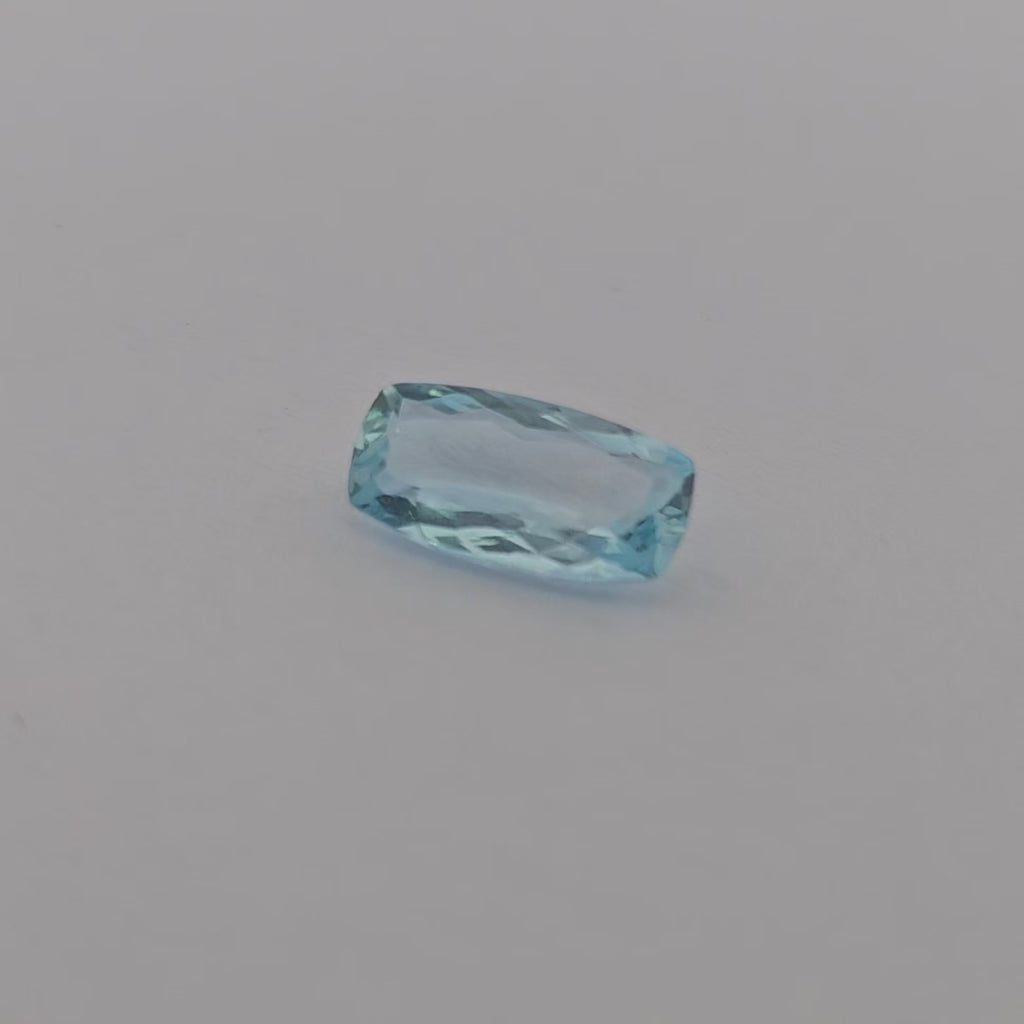 loose Natural Aquamarine Stone 1.10 Carats Cushion Shape 10 x 5 mm