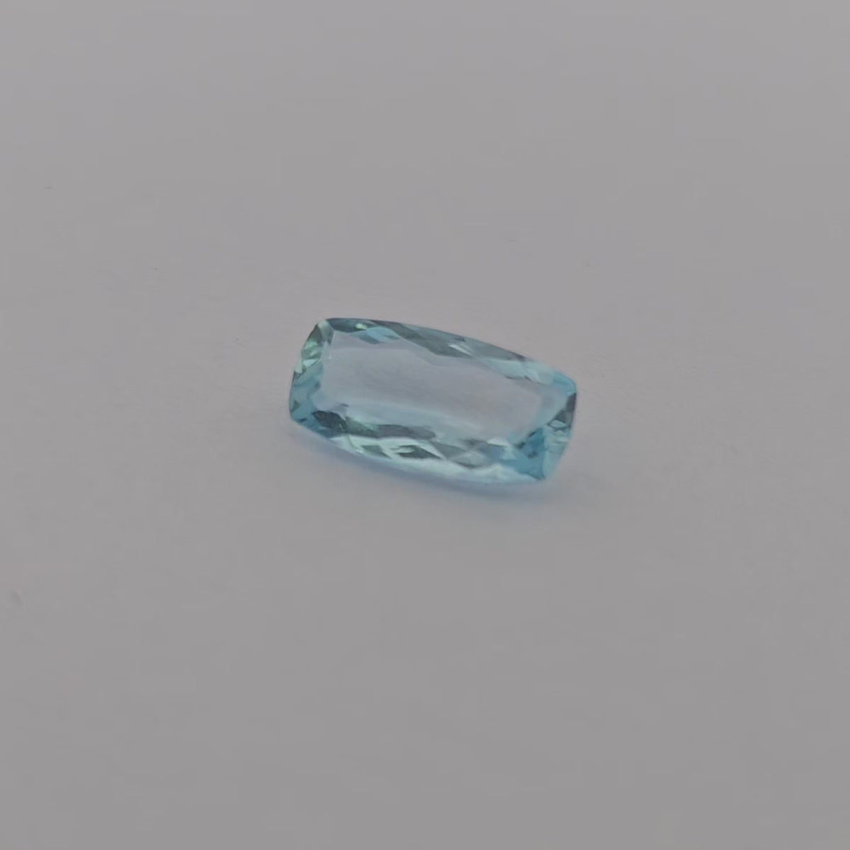 loose Natural Aquamarine Stone 1.10 Carats Cushion Shape 10 x 5 mm