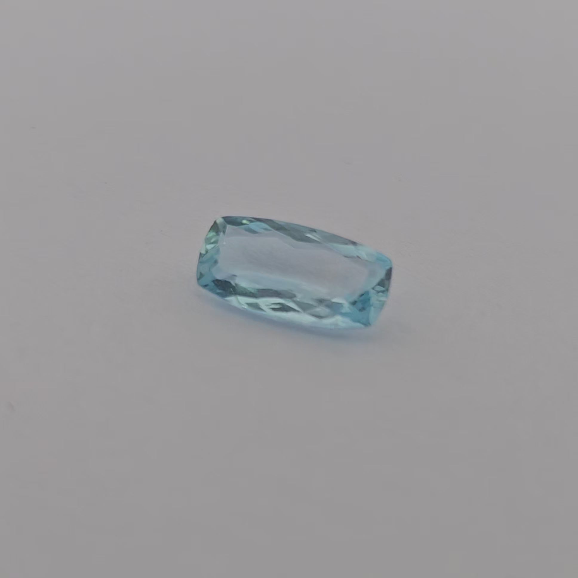 loose Natural Aquamarine Stone 1.10 Carats Cushion Shape 10 x 5 mm
