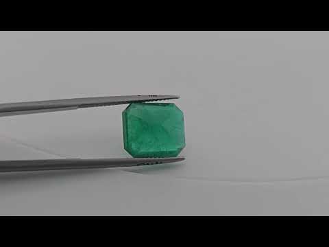 Natural Zambian Emerald Stone 8.12 Carats Emerald Cut 13.08x11.47x7.17 mm
