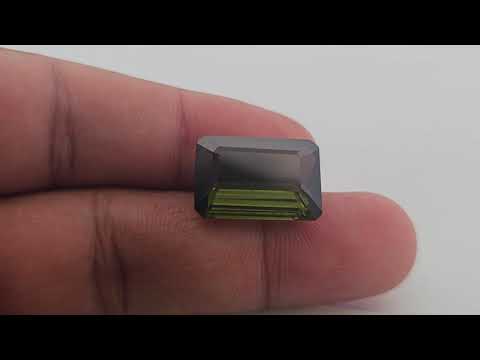 Natural Green Tourmaline Gemstone in Emerald Cut 13.21 Carats