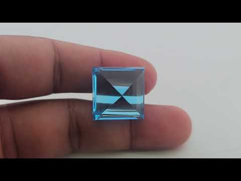 Natural Blue Topaz Stone Fancy Princess Cut in 40 Carats from Africa