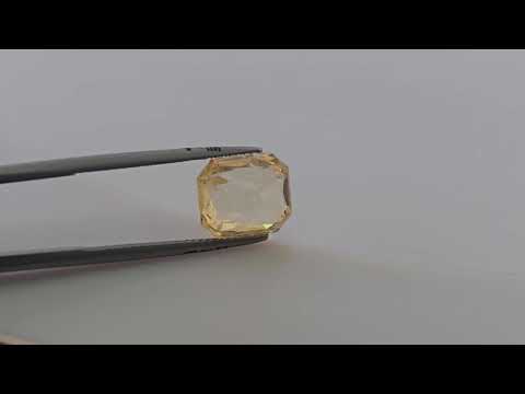 Buy Certified Natural Yellow Sapphire Gemstone 7.21 Carats Emerald Cut Shape 10.94x9.27 mm