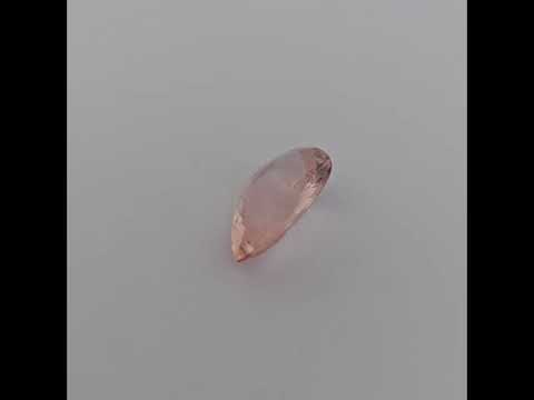 Natural Peach Morganite Stone 6.55 Carats Pear Cut (17.6 x 12 mm)