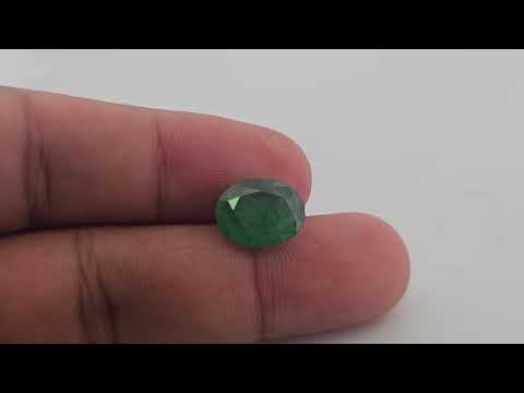 Natural Zambian Emerald Stone 3.72 Carats Oval Cut (12x9.3 mm)