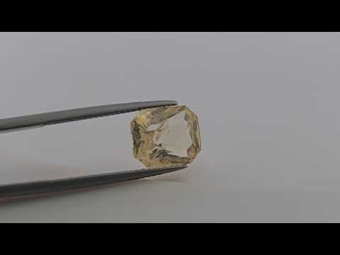 Natural Yellow Sapphire Gemstone 7.21 Carats Emerald Cut Shape 11x9.3 mm