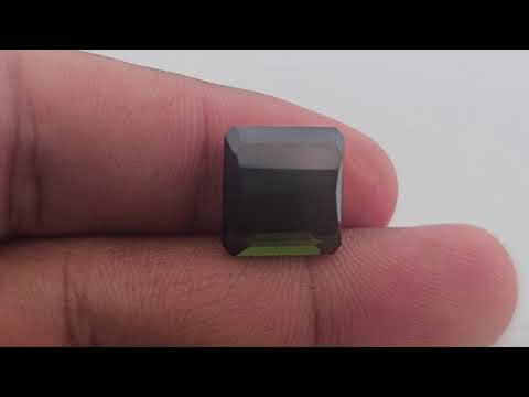Natural Green Tourmaline in Emerald Cut 8.87 Carats Weight with 12 by 11 MM