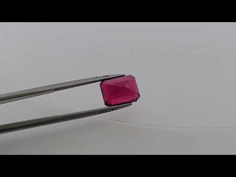 Emerald Cut Rubellite Tourmaline Natural in 4.68 Carats with 10 by 8 mm Size