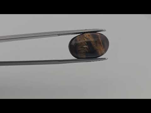 Natural Tiger Eye Stone 9.18 Carats Oval Cabochon Shape ( 16.3X10.5 mm )