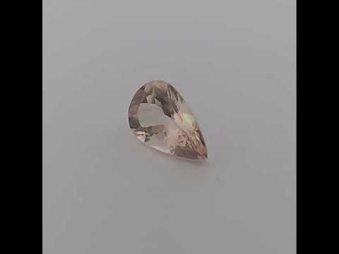 loose Natural Peach Morganite Stone 5.11 Carats Pear Cut (15 x 9.8 mm)
