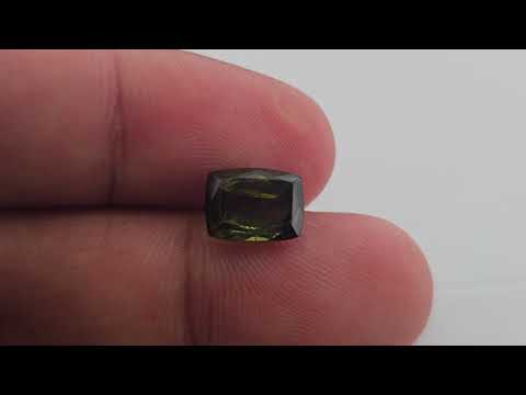Natural Peridot Stone 2.64 Carats Cushion Cut Shape ( 9x7 mm )