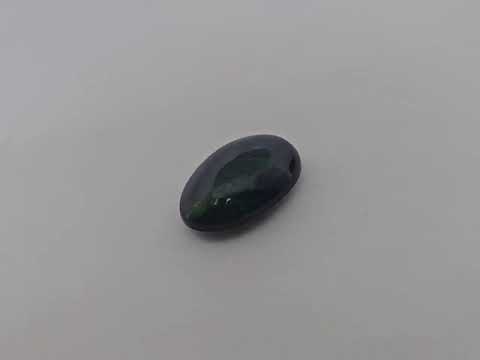 Natural Black Ethiopian Opal  Stone 6.25 Carats Oval Cabochon Shape  ( 18x12.5 mm )