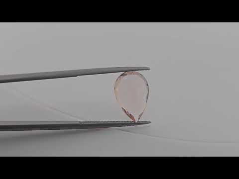 Natural Peach Morganite Stone 4.84 Carats Pear Cut (15x10 mm)