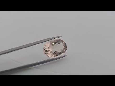 Natural Peach Morganite Stone 9.61 Carats Oval Cut (16x12 mm) 