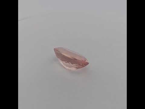 Natural Peach Morganite Stone 9 Carats Cushion Cut (16.5x12.5 mm)
