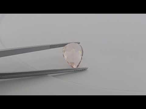 Natural Peach Morganite Stone 11.72 Carats Pear Cut (18x12.5 mm) 