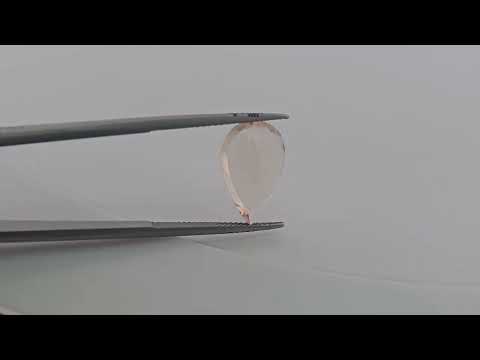 Natural Peach Morganite Stone 4.38 Carats Pear Cut (16.5x10 mm)