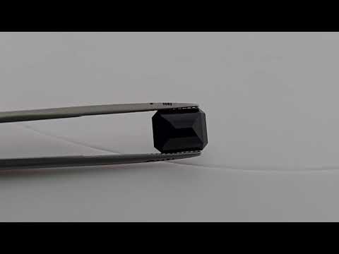 Natural Black Tourmaline Stone 3.85 Carats Emerald Cut (10x8 mm)
