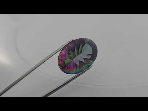 Natural Mystic Topaz Stone 30.17 Carats Oval Shape ( 25x18 mm )
